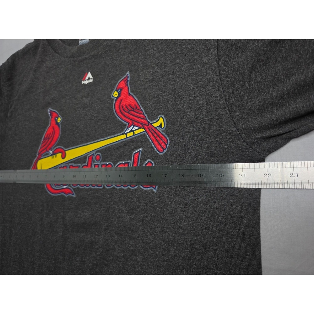 Majestic St. Louis‎ Cardinals Baseball Shirt Men's Large Gray Graphic Crew Neck - Picture 6 of 6